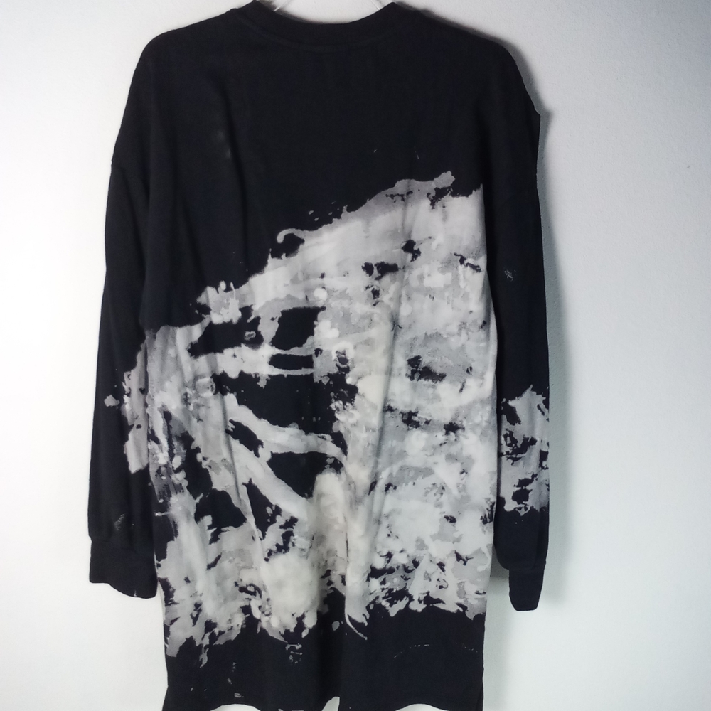 Anthropologie Sanctuary Sweatshirt Dress Black White Abstract Pockets - Picture 7 of 7